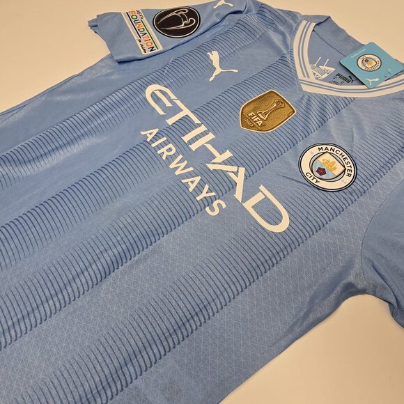 Haaland Manchester City Jersey #9 Blue 23/24 ManCity - Picture 8 of 12